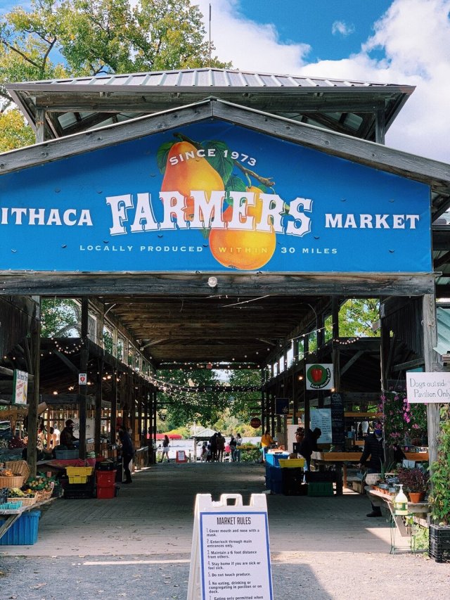 Ithaca Farmers Market pavilion located on the south end of Cayuga Lake. Ithaca, NY.&nbsp;📷Olivia Baxter