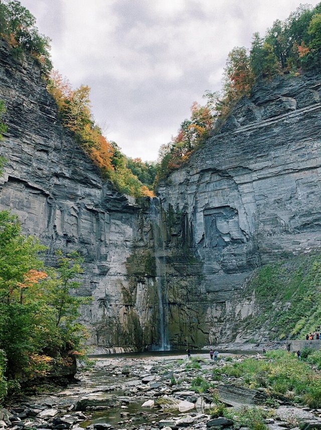 Usually overflowing, Taughannock Falls is quite dry this time of year. Trumansburg, NY. 📷Olivia Baxter