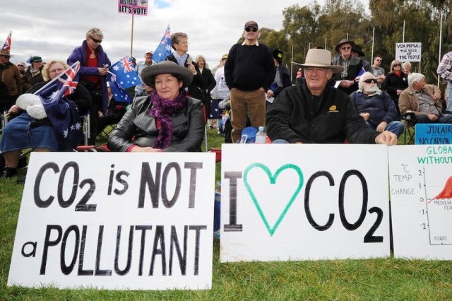Protesters against carbon tax in Australia - August 2011. Source:  TORSTEN BLACKWOOD/AFP/Getty Images